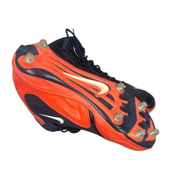 Nike Zoom Athletic Cleats Navy Blue and Orange Size 14 - Picture 5 of 9